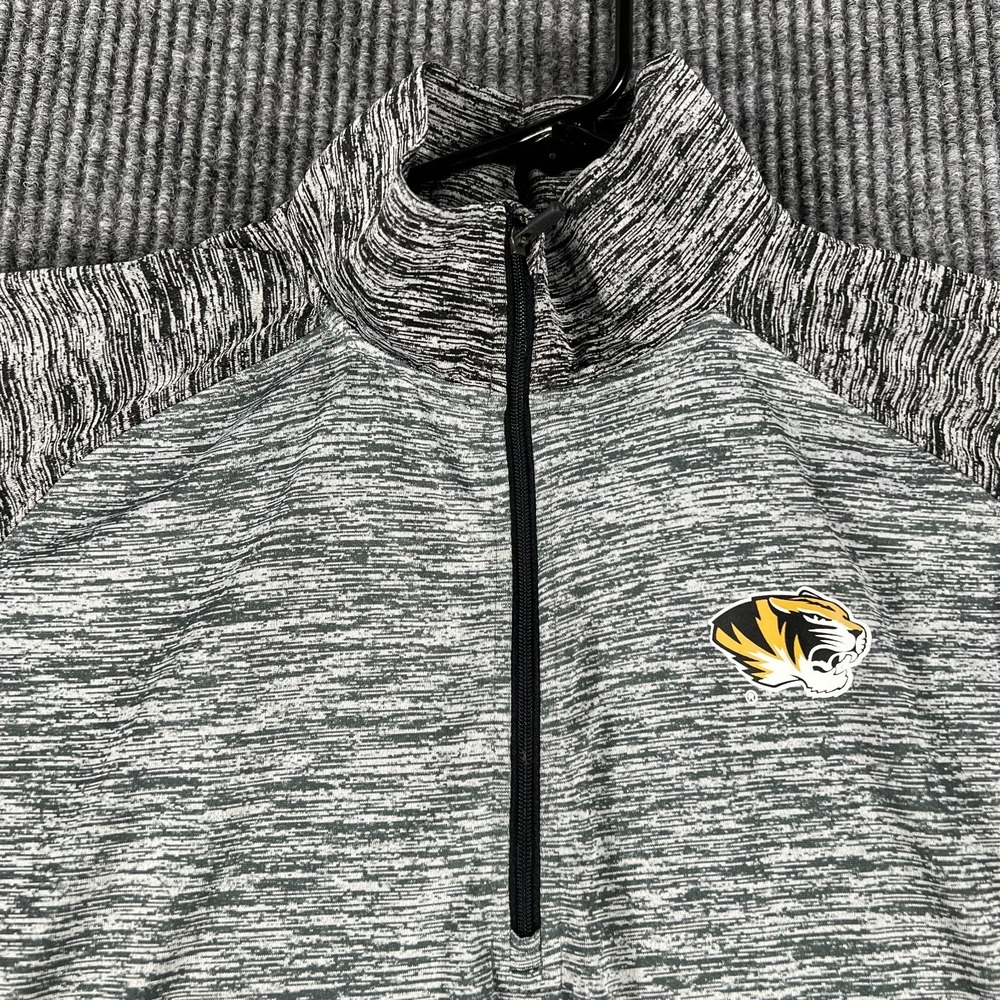 Missouri Tigers Mizzou Shirt Womens Medium Gray Long Sleeve 1/4 Zip Pullover SEC